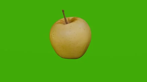 The yellow apple rotates on the green screen.4k frames Stock Footage 279063258