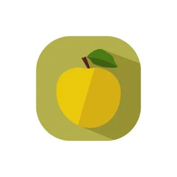 Yellow apple vector flat design Stock Illustration