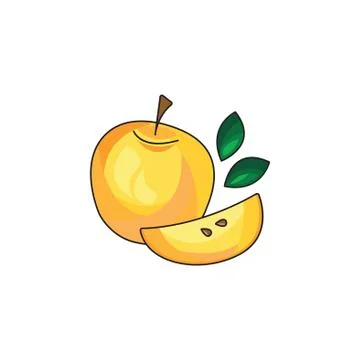 Yellow Apple vector icon on a white background Stock Illustration