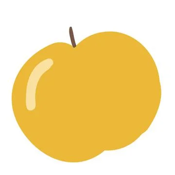 Yellow apple vector illustration simple cartoon style Stock Illustration