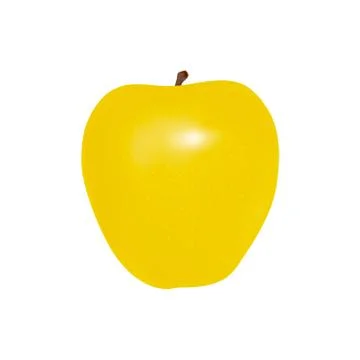 Yellow Apple in vector on white background. Stock Illustration