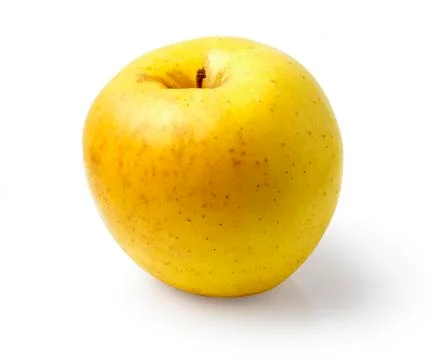 Yellow apple on white Stock Photos