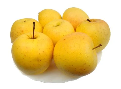 Yellow apples, isolated Stock Photos