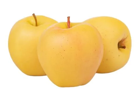 Yellow apples isolated on a white background. Stock Photos