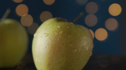 Yellow apples with water drops Video stock 133044780