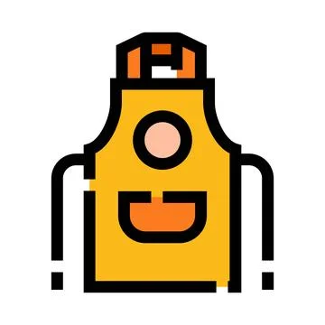 Yellow apron icon representing cooking and kitchen wear Illustration