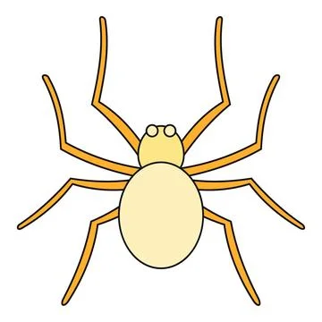 Yellow arachnid spider simple flat vector illustration design イラスト素材