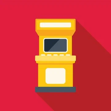 Yellow arcade game machine retro gaming interface Stock Illustration