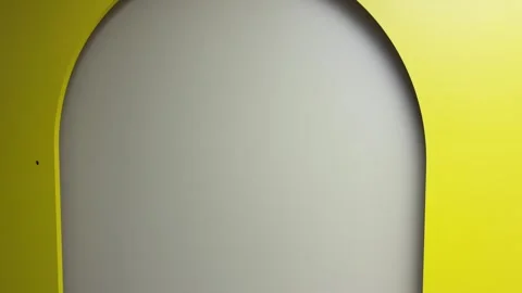 Yellow arch backdrop wall interior. Home design and renovate concept Video stock 249806277