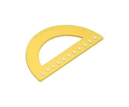 Yellow architecture drafting protractor plastic geometric corner ruler meas.. Stock Illustration
