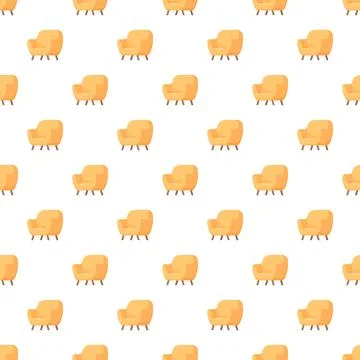 Yellow armchairs seamless pattern creating a modern design Stock Illustration