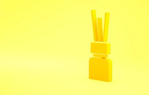 Yellow Aroma diffuser icon isolated on yellow background. Glass jar different Stock Illustration