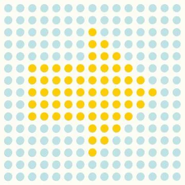 Yellow arrow composition of polka dots Illustrazione stock