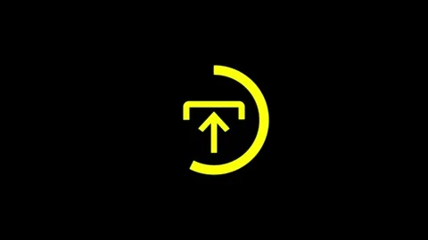 Yellow Arrow Icon With Curved Path Indication Stock Footage 331756207
