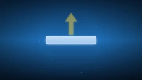 Yellow Arrow Moving Up Through Upload Bar Blue Background Motion Graphics Stock-Footage 347966106