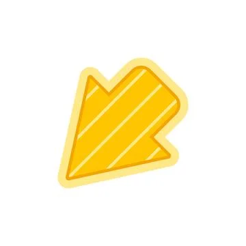 Yellow arrow pointing down left direction symbol Stock Illustration