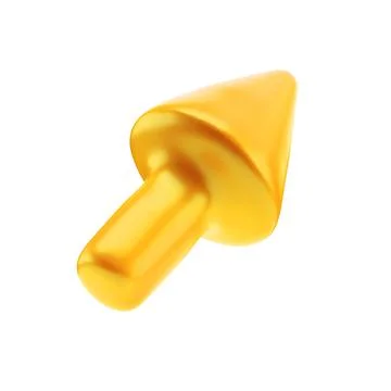 Yellow arrow pointing right and above. Realistic 3d design In plastic cartoon Illustrazione stock