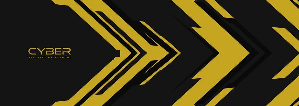 Yellow arrows on black, angular stripes creating forward motion and layered 스톡 일러스트