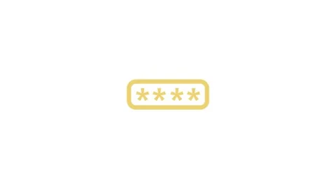 Yellow Asterisk Password Input Field Icon on animation White Background sec.. Stock Footage 321855396