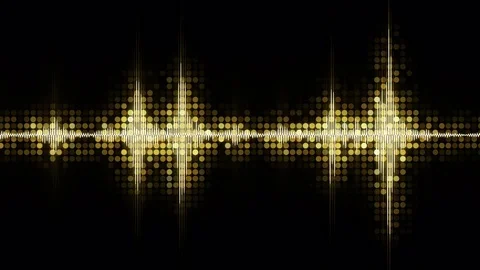 Yellow audio waveform equalizer festive loopable background 4k (4096x2304) Stock Footage 82730215