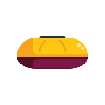 Yellow autonomous shuttle bus driving on the road side view Stock Illustration