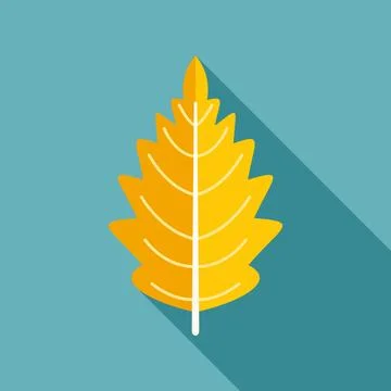 Yellow autumn fall leaf flat design illustration Stock Illustration