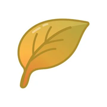 Yellow autumn leaf drawing with soft pastel feel Stock Illustration