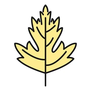 Yellow autumn leaf icon falling from tree Stock Illustration
