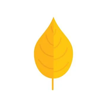 Yellow autumn leaf icon flat vector. Tree plant Stockillustratie