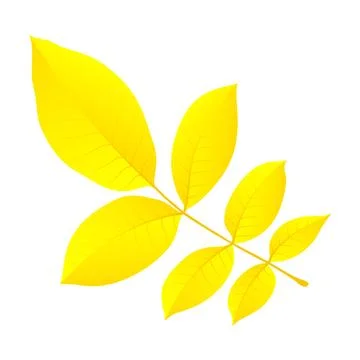 Yellow autumn leaf icon, flat style Stock Illustration