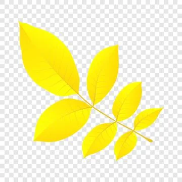 Yellow autumn leaf icon, flat style Stock Illustration