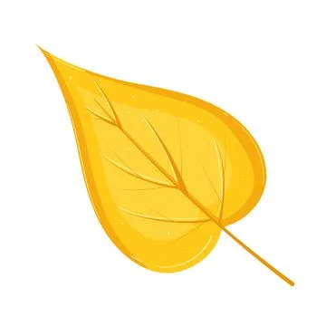 Yellow autumn leaf with simple design Vector Illustrazione stock