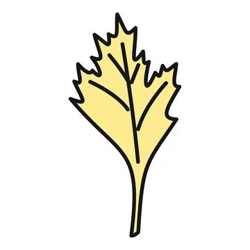 Yellow autumn leaf simple hand drawn illustration Stockillustratie