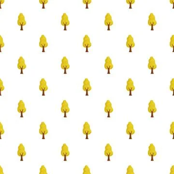 Yellow autumn tree pattern repeating background illustration Stockillustratie