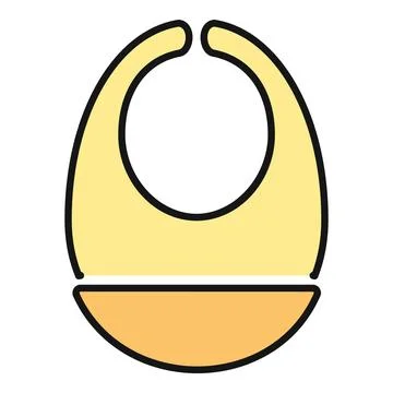 Yellow baby bib simple flat icon graphic Stock Illustration