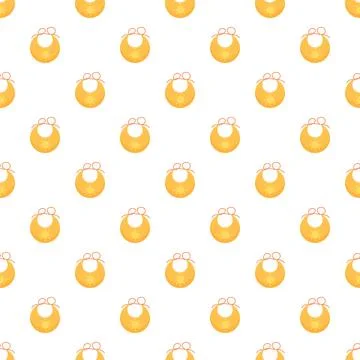 Yellow baby bibs with sun pattern seamless background Stock Illustration