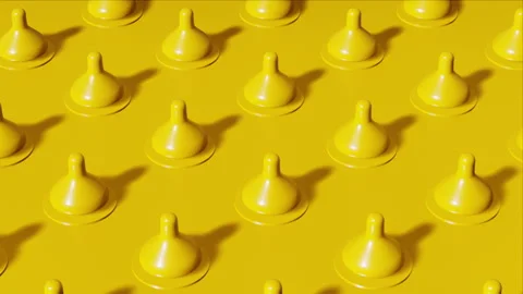 Yellow baby bottle caps loop Stock-Footage 265249296
