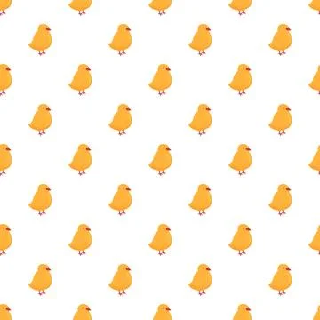 Yellow baby chick seamless pattern background design Stock Illustration