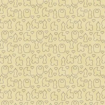 Yellow Baby Tile Pattern Repeat Background Stock Illustration