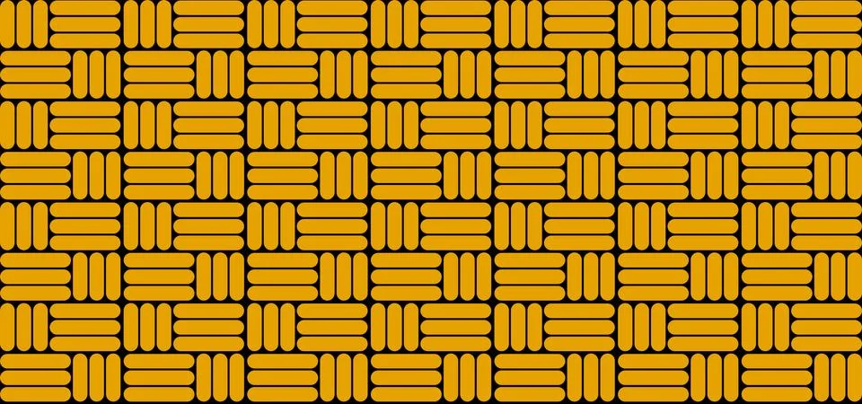 Yellow background abstract pattern, with neatly arranged patterns, suitable f Illustrazione stock