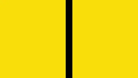 Yellow background with animated black bar expansion for video transition, text Vídeos de archivo 334082647