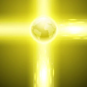 Yellow background with binary code to the globe. Illustration