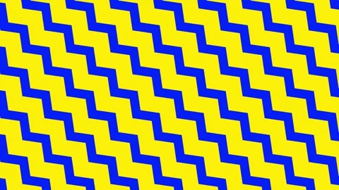 Yellow background with blue zigzag pattern in motion video footage Stock Footage 328130610