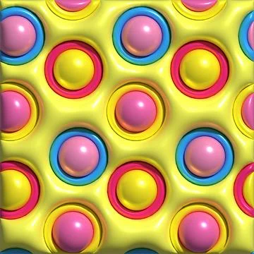 Yellow background with bright smooth bubbles, 3D rendering illustration Stock Photos