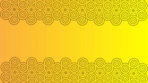 Yellow Background with Circular and Geometric Pattern Elements Illustrazione stock