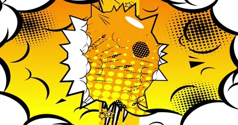 Yellow Background. Comic Book Style Stock Footage 166012070