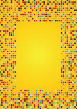 Yellow Background Design with Mosaic Patterns Stock Illustration
