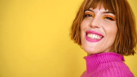 Yellow Background Emotion 30 Stock Footage 154561860