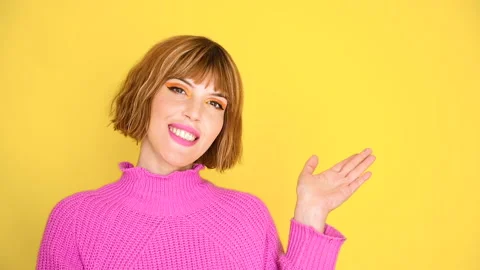 Yellow Background Emotion 38 Stock Footage 154594773