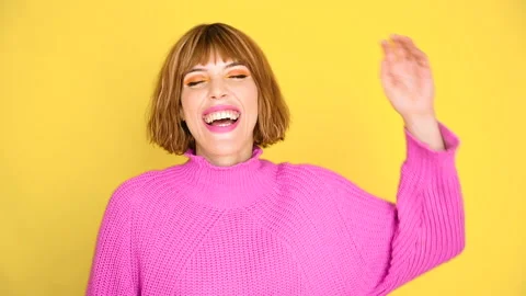 Yellow Background Emotion 45 Stock Footage 154612689